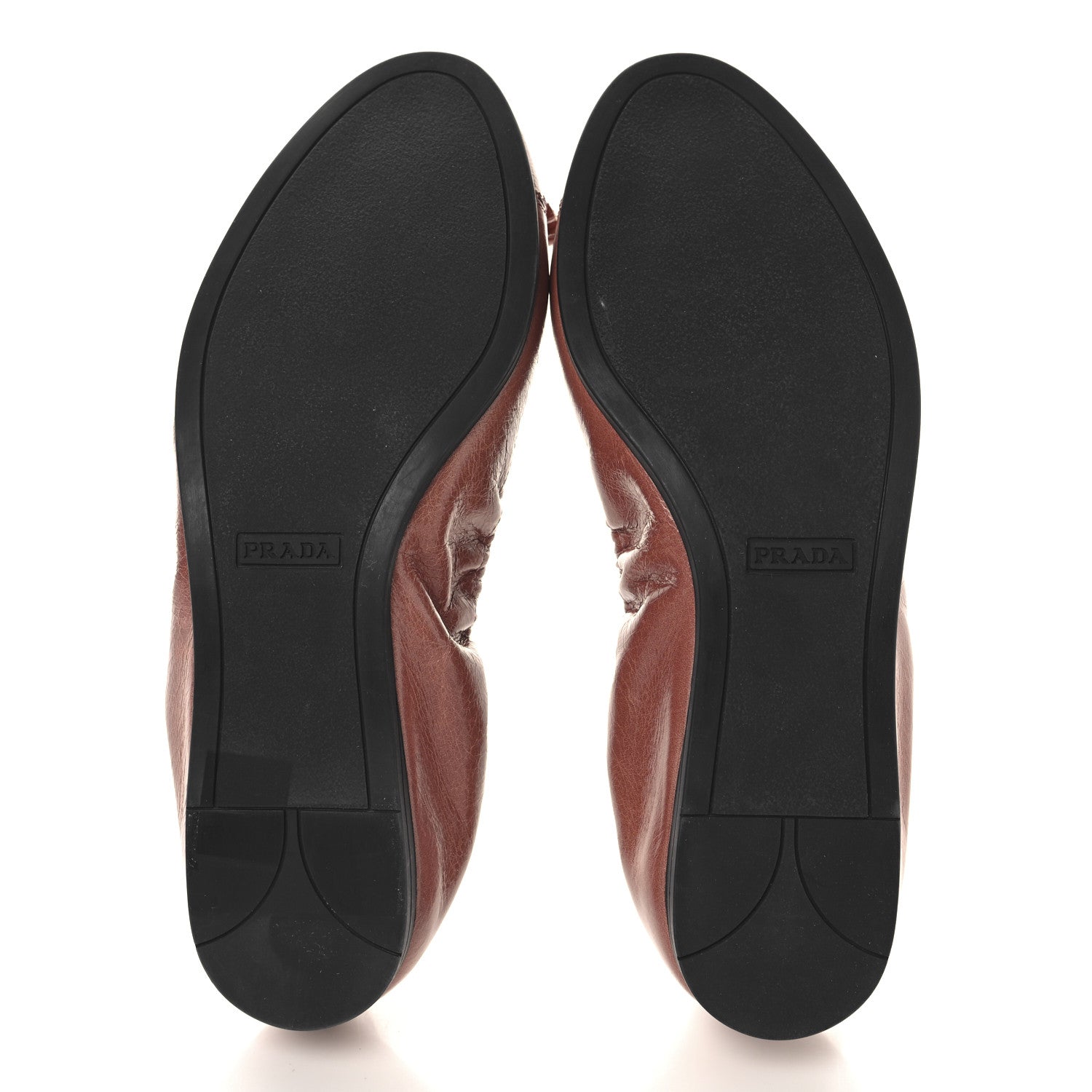 Prada Vitello Shine Ballet Bow Flats 36 Antico 6 of 10