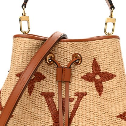 Louis Vuitton Raffia Calfskin Monogram Neonoe MM Tan 7 of 9