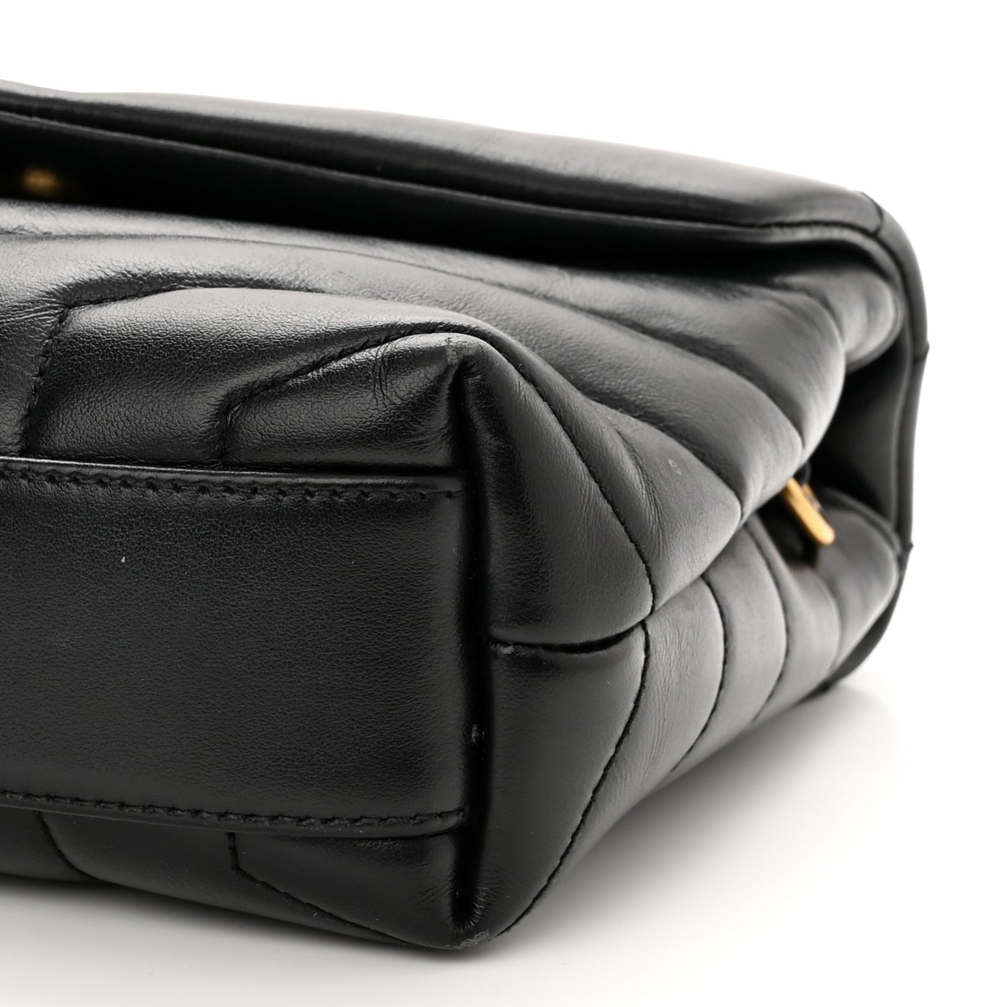 Calfskin Y Quilted Monogram Toy Loulou Crossbody Bag Black