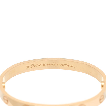 Cartier 18K Yellow Gold LOVE Bracelet 16 4 of 6