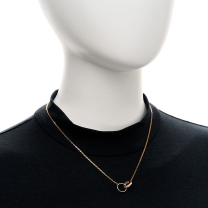 Cartier 18K Pink Gold Diamond Interlocking LOVE Necklace 2 of 5