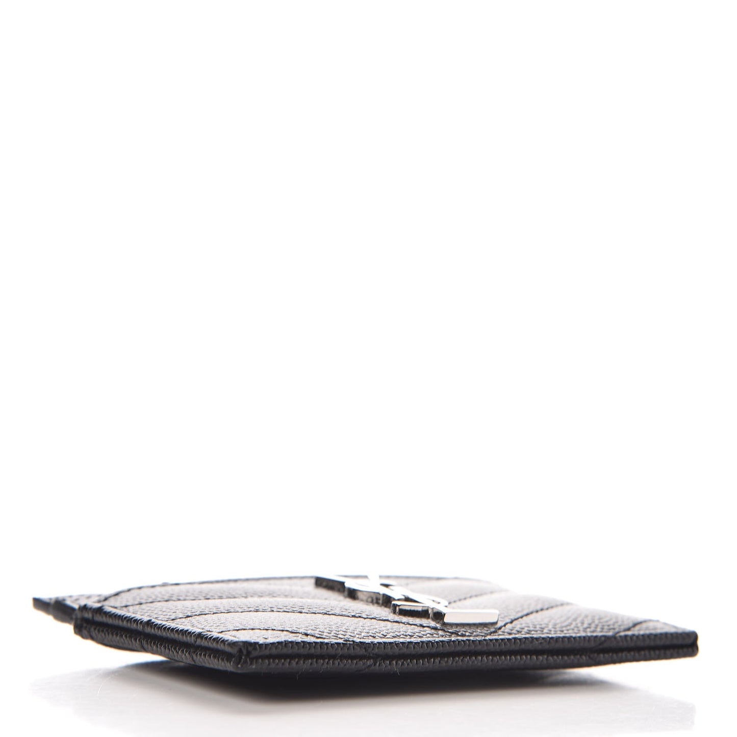 Grain De Poudre Matelasse Chevron Monogram Credit Card Case Black