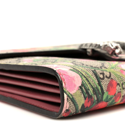 Gucci GG Supreme Monogram Blooms Mini Dionysus Chain Wallet Beige Multicolor Dry Rose 8 of 9