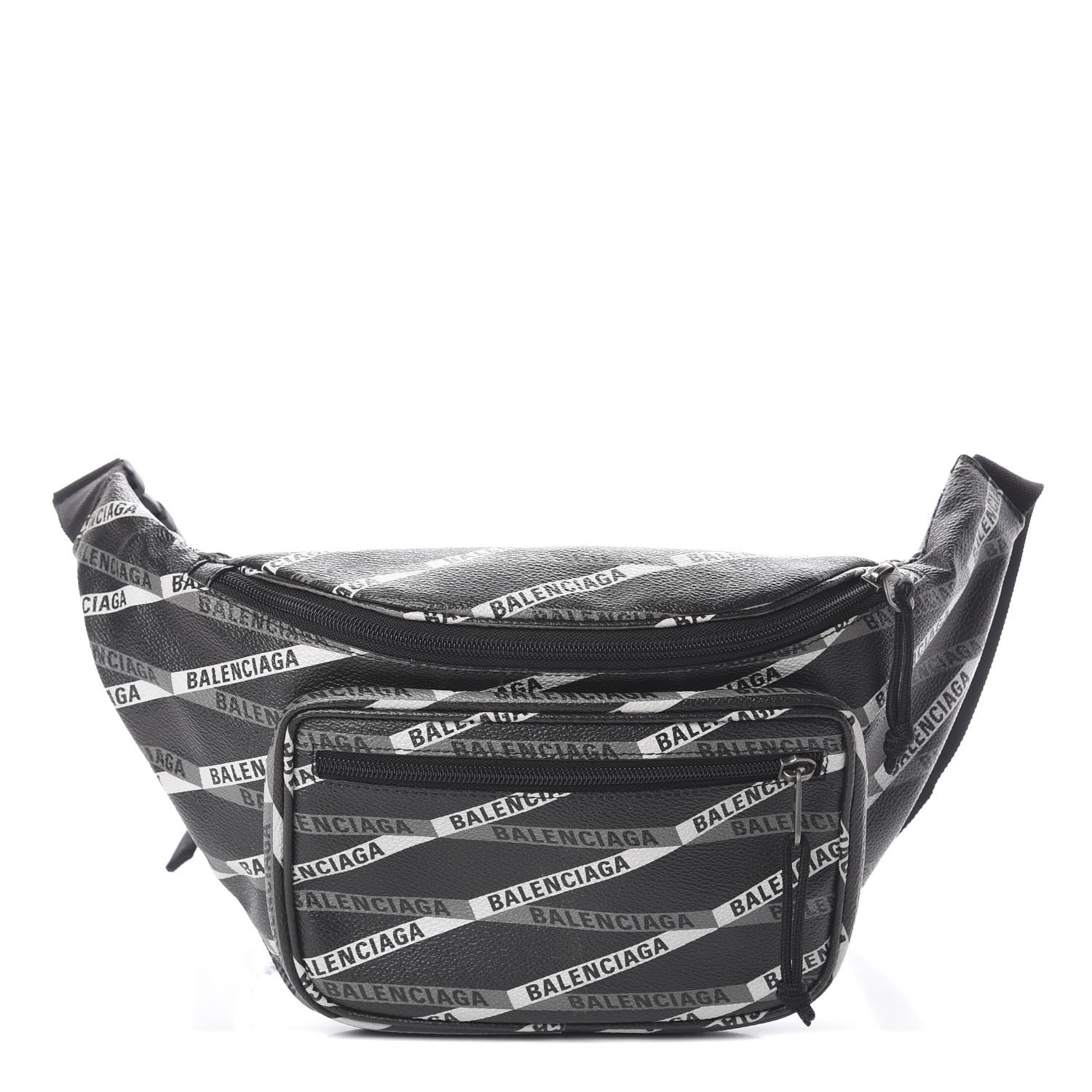 Balenciaga Coated Canvas Losange Monogram Explorer Belt Bag Black Grey 1 of 8