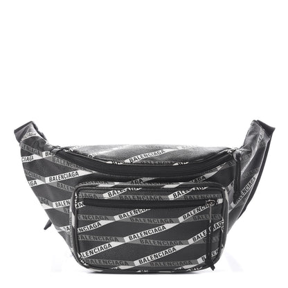 Balenciaga Coated Canvas Losange Monogram Explorer Belt Bag Black Grey 1 of 8