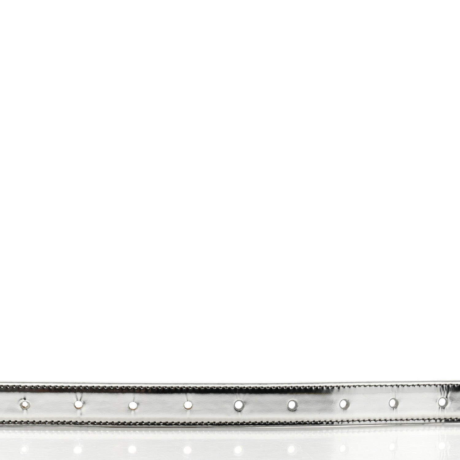 Prada Metallic Brushed Calfskin Triangle Logo Belt 75 30 Weiss 3 of 6