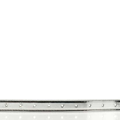 Prada Metallic Brushed Calfskin Triangle Logo Belt 75 30 Weiss 3 of 6