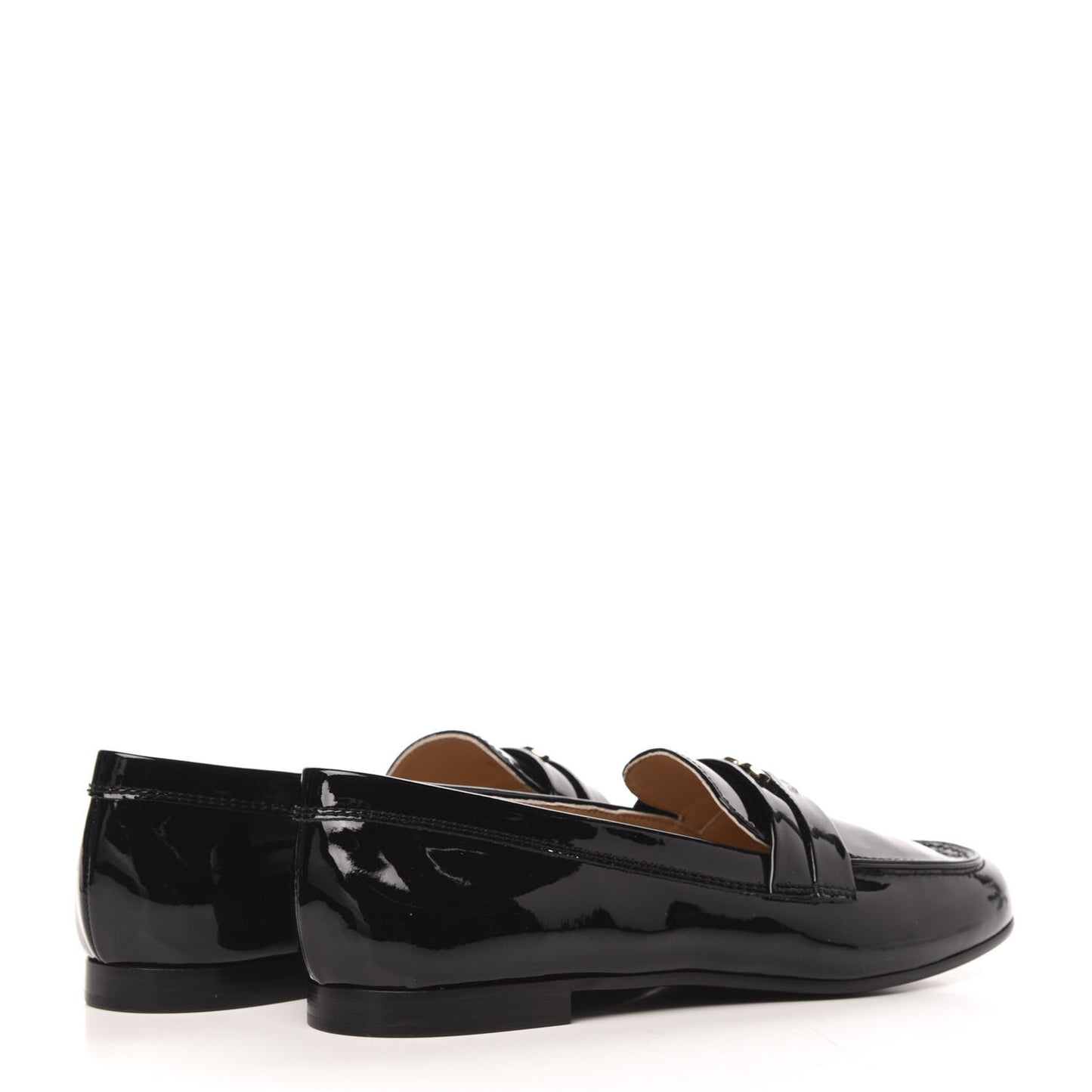Patent Calfskin CC Mocassin Loafers 38.5 Black