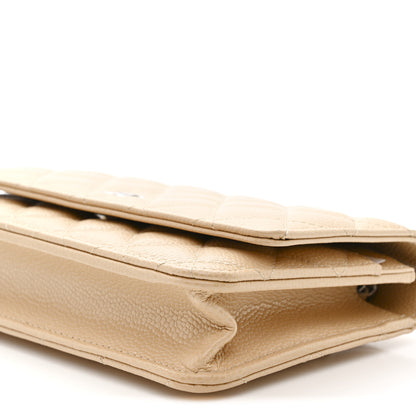 Chanel Caviar Quilted Wallet on Chain WOC Beige 11 of 12