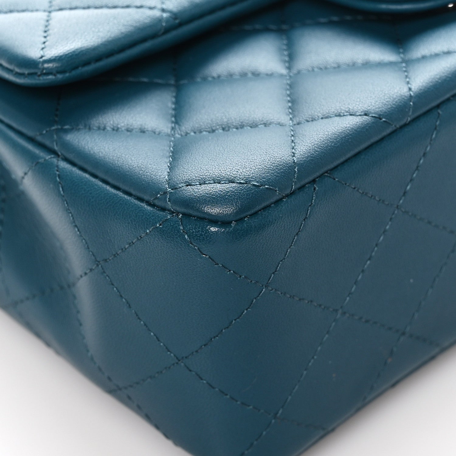 Chanel Lambskin Quilted Mini Rectangular Flap Dark Blue 10 of 12