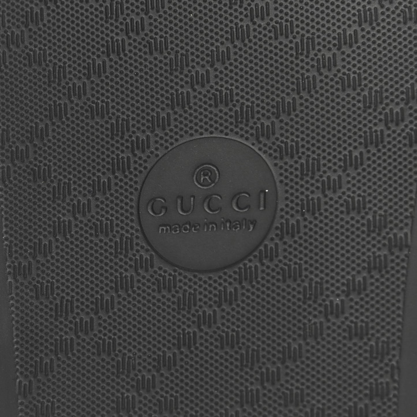 Rubber GG Monogram Perforated Womens Slide Sandals 40 Black