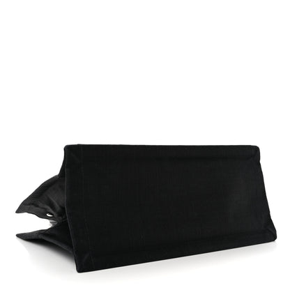 Saint Laurent Raffia Linen Calfskin Small Rive Gauche Tote Black 4 of 14