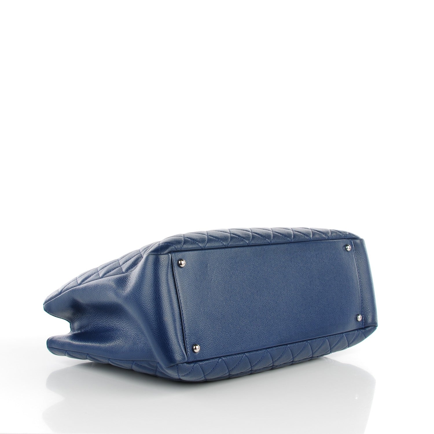 Chanel Caviar Quilted XL Grand Shopping Tote GST Navy Blue 4 of 7