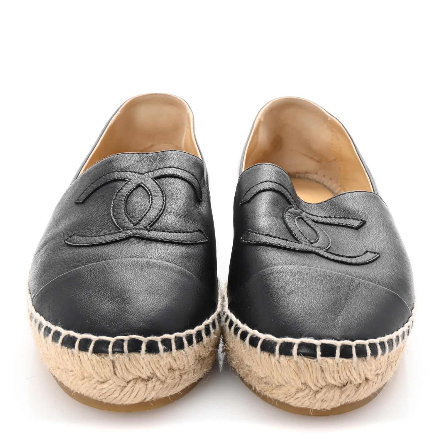 Chanel Lambskin CC Espadrilles 38 Black 3 of 10
