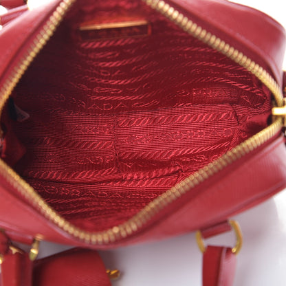 Prada Saffiano Lux Mini Top Handle Crossbody Bag Fuoco 5 of 8