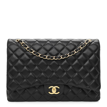 Chanel Lambskin Quilted Maxi Double Flap Black 1 of 19