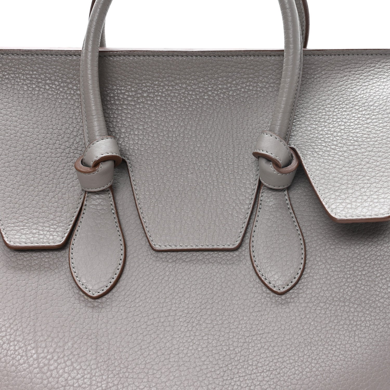 Celine Crisped Calfskin Small Tie Knot Tote Medium Grey 7 of 10