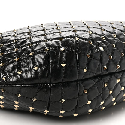 Valentino Garavani Nappa Rockstud Spike Hobo Black 8 of 9
