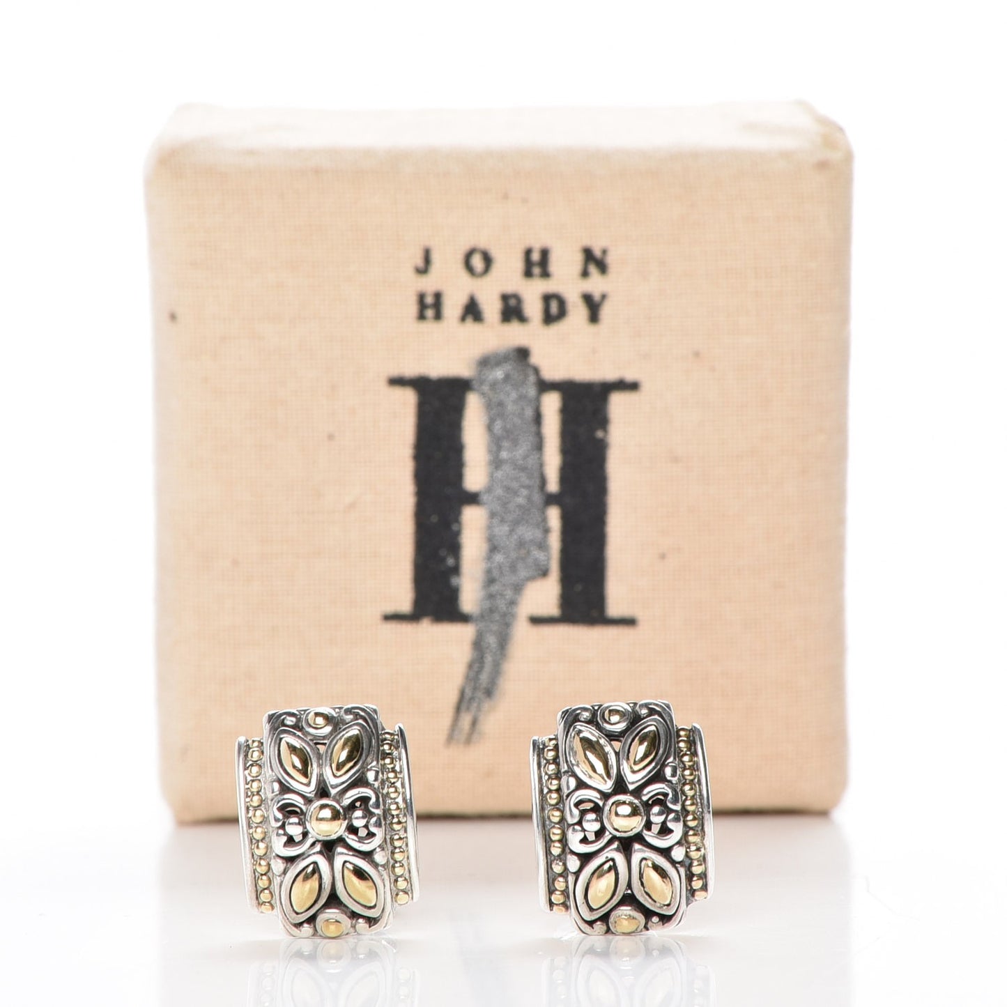 Sterling Silver 18K Yellow Gold Jaisalmer Omega Earrings