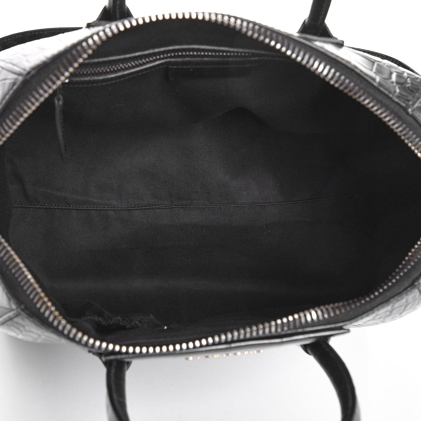 Calfskin Crocodile Embossed Medium Antigona Black