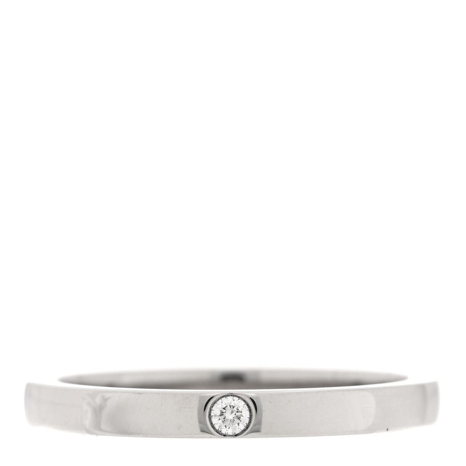 Cartier Platinum Diamond 2.1mm Ballerine Wedding Band Ring 48 4.5 1 of 5