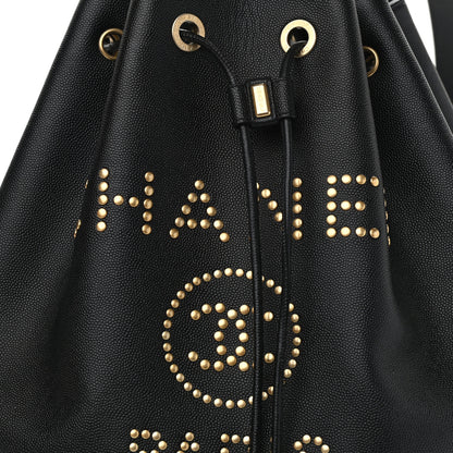 Chanel Caviar Deauville Drawstring Backpack Black 8 of 10