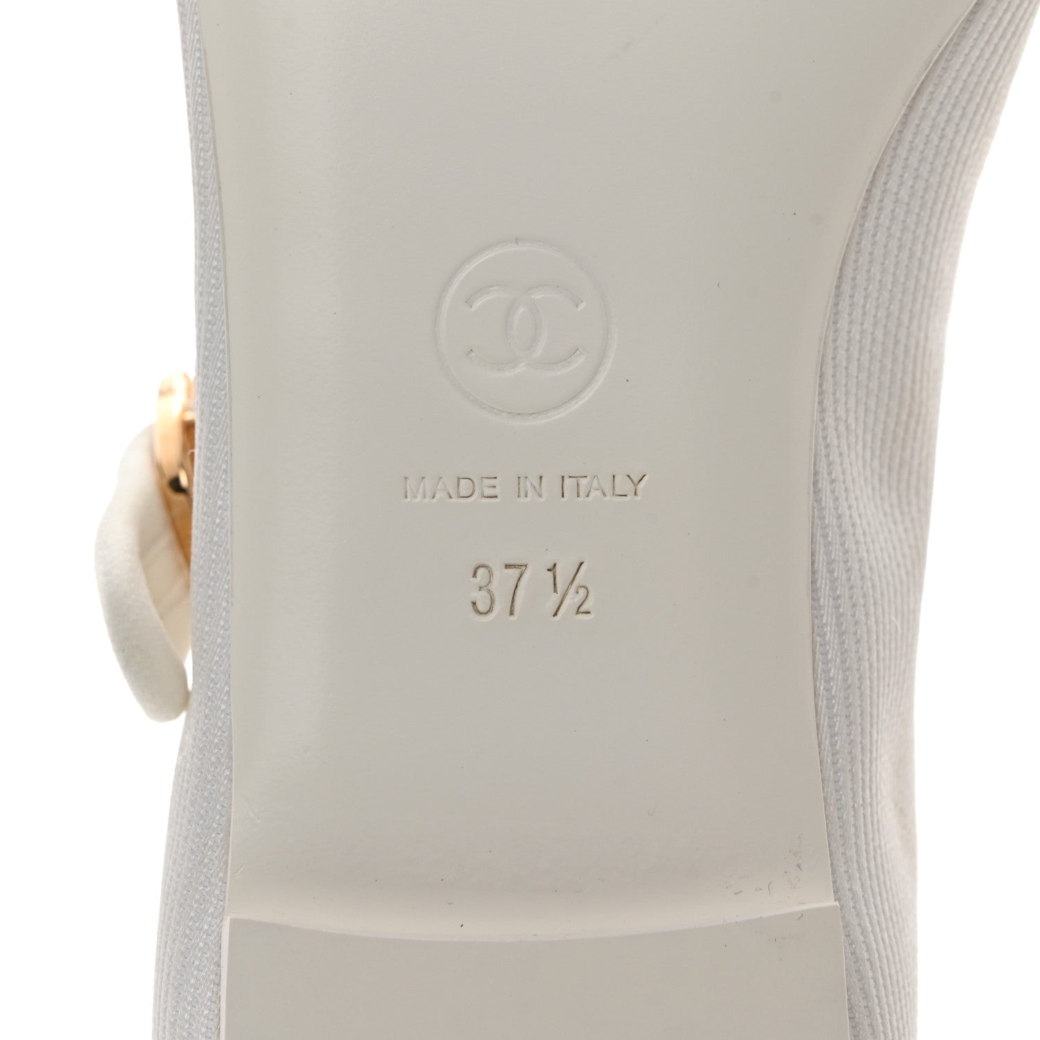 Chanel Canvas Mary Jane Flats 37.5 White 8 of 9