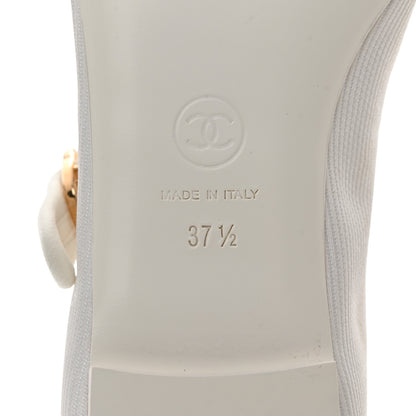 Chanel Canvas Mary Jane Flats 37.5 White 8 of 9