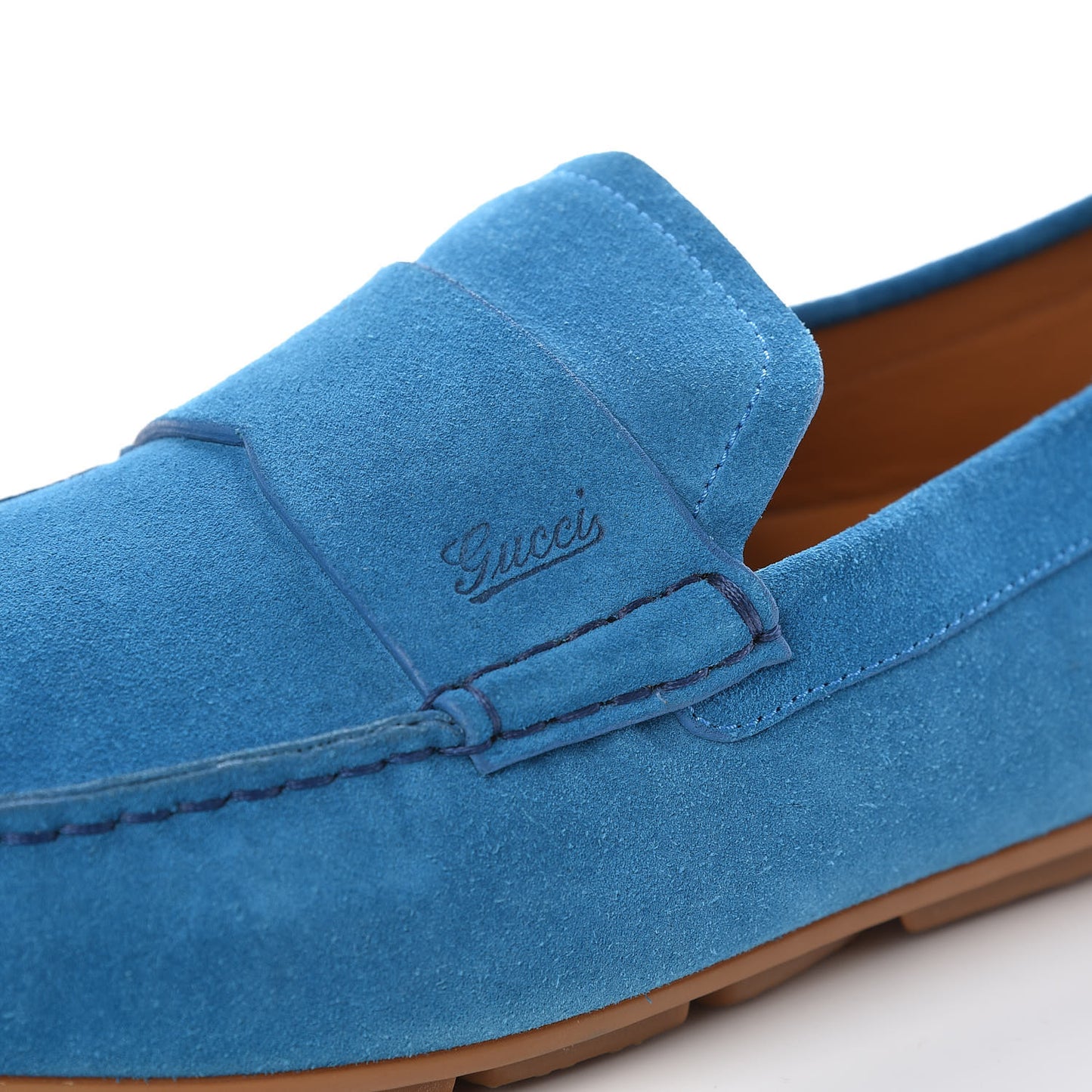 Suede Mens Driver Loafers 8 Riviera Blue
