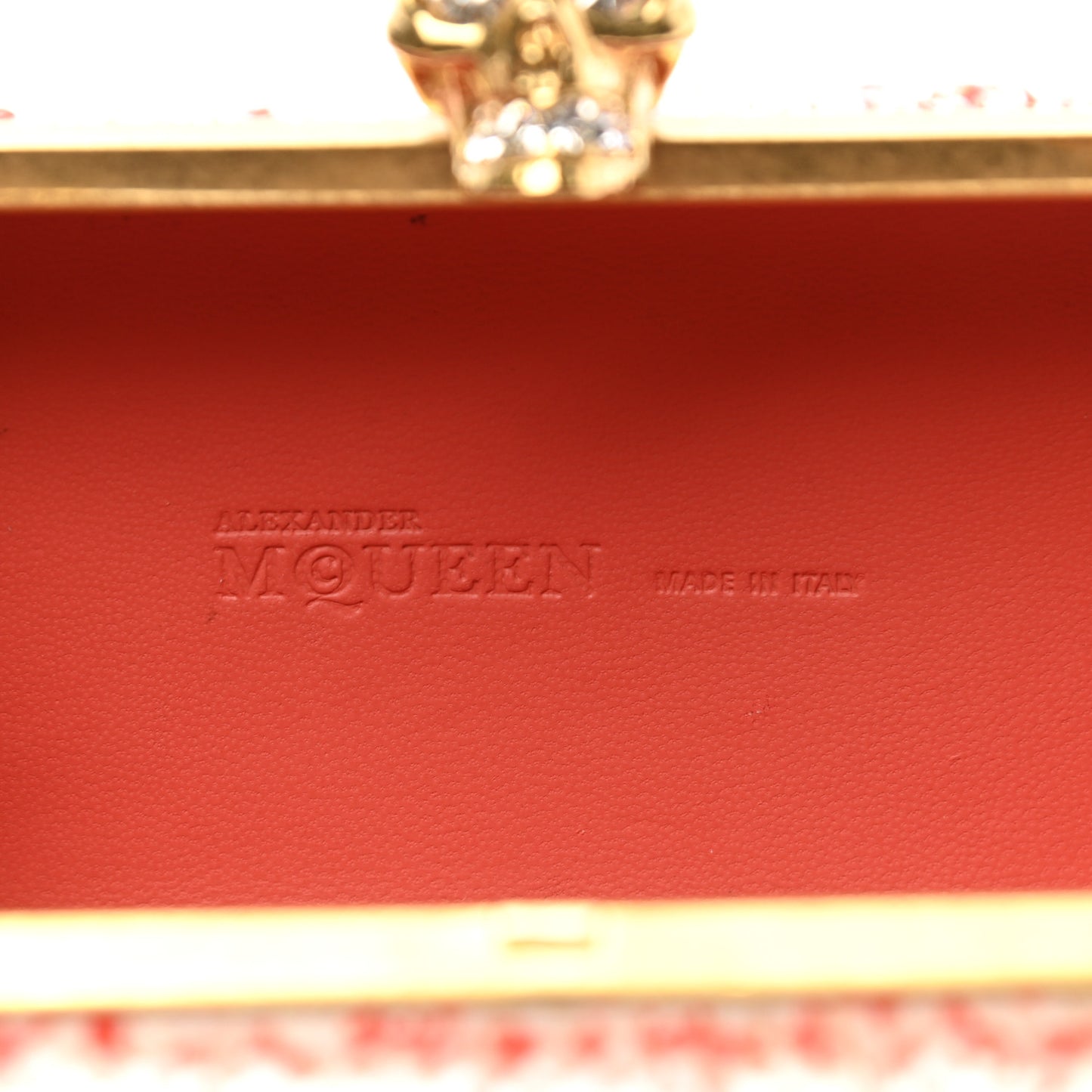 Sequin Skull Box Clutch White Pink