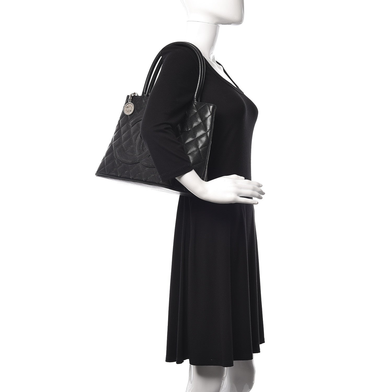 Chanel Caviar Quilted Medallion Tote Black 2 of 15