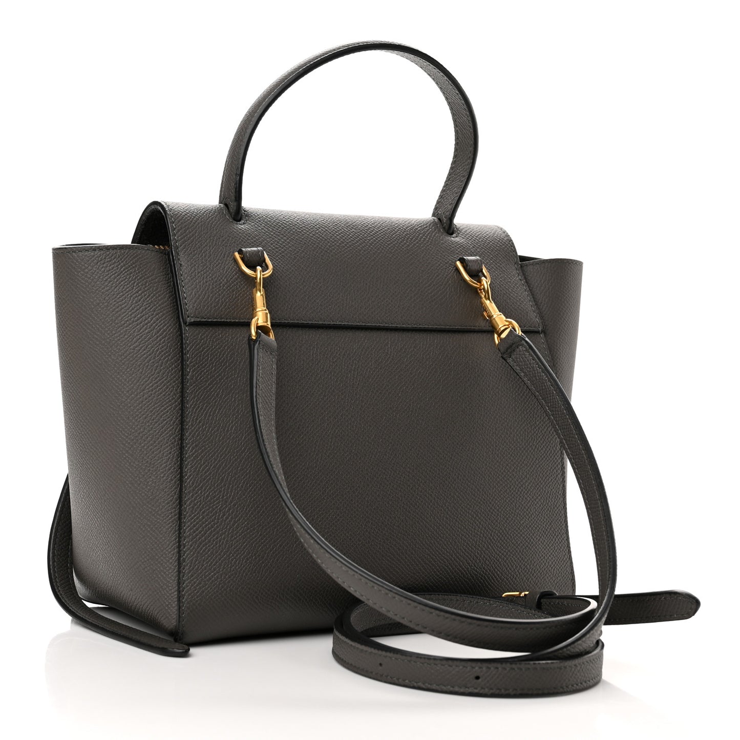 Grained Calfskin Nano Belt Bag Grey