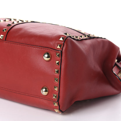 Valentino Garavani Calfskin Rockstud Top Handle Satchel Rosso Valentino 6 of 14