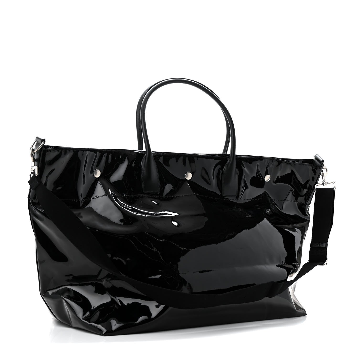 Saint Laurent Patent Calfskin Rive Gauche Maxi Tote Black 3 of 12