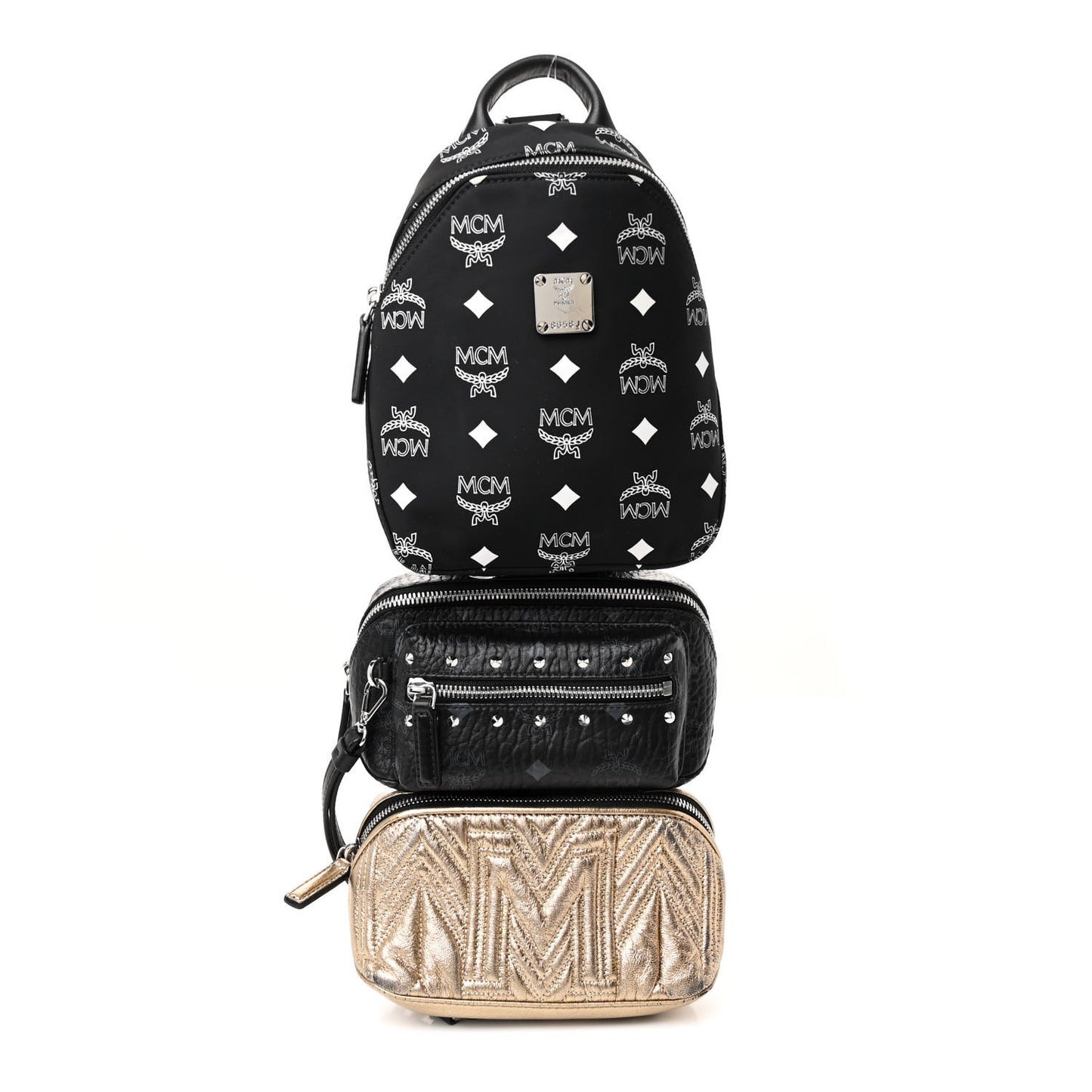 Visetos Trey 4-in-1 Sling Backpack Black Gold