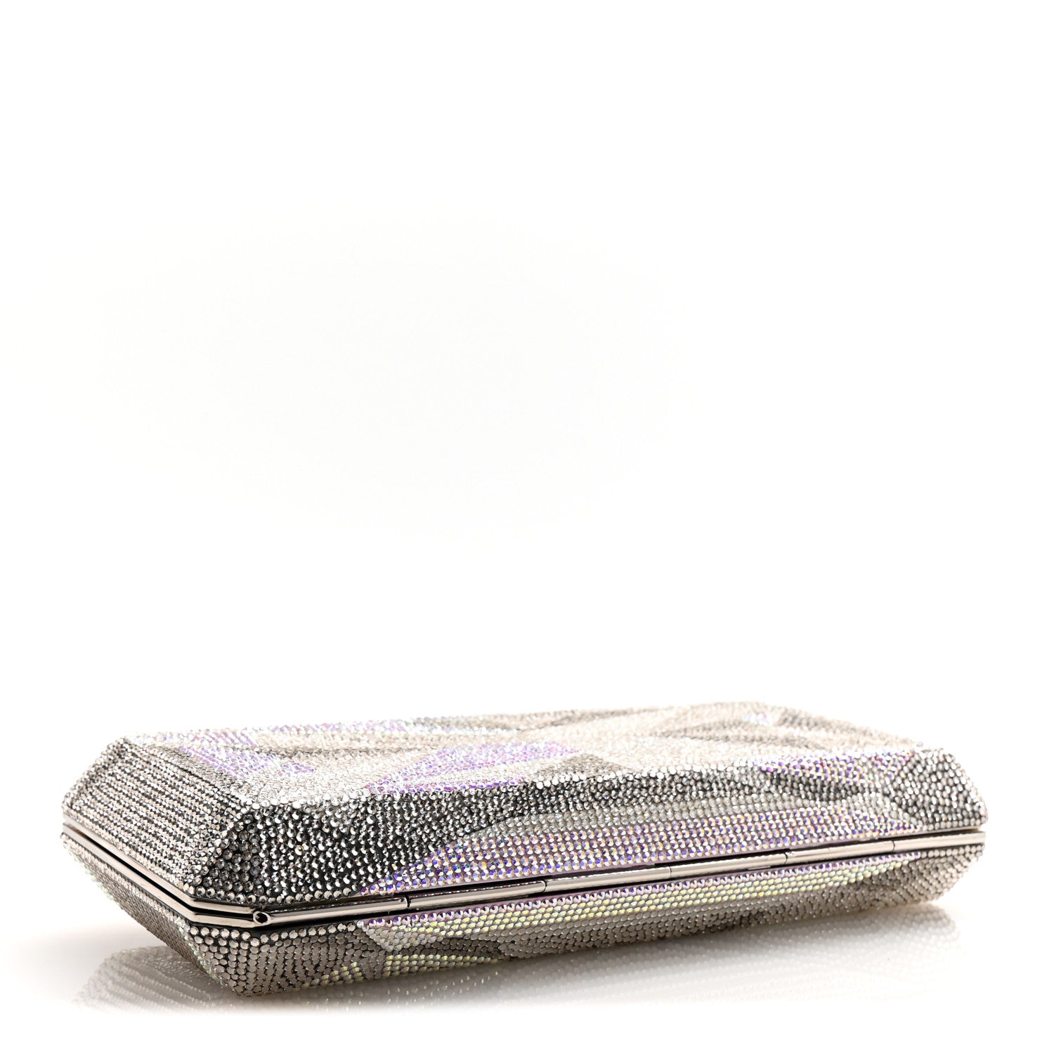 Judith Leiber Swarovski Crystal Slim Clutch Silver Multicolor 4 of 12