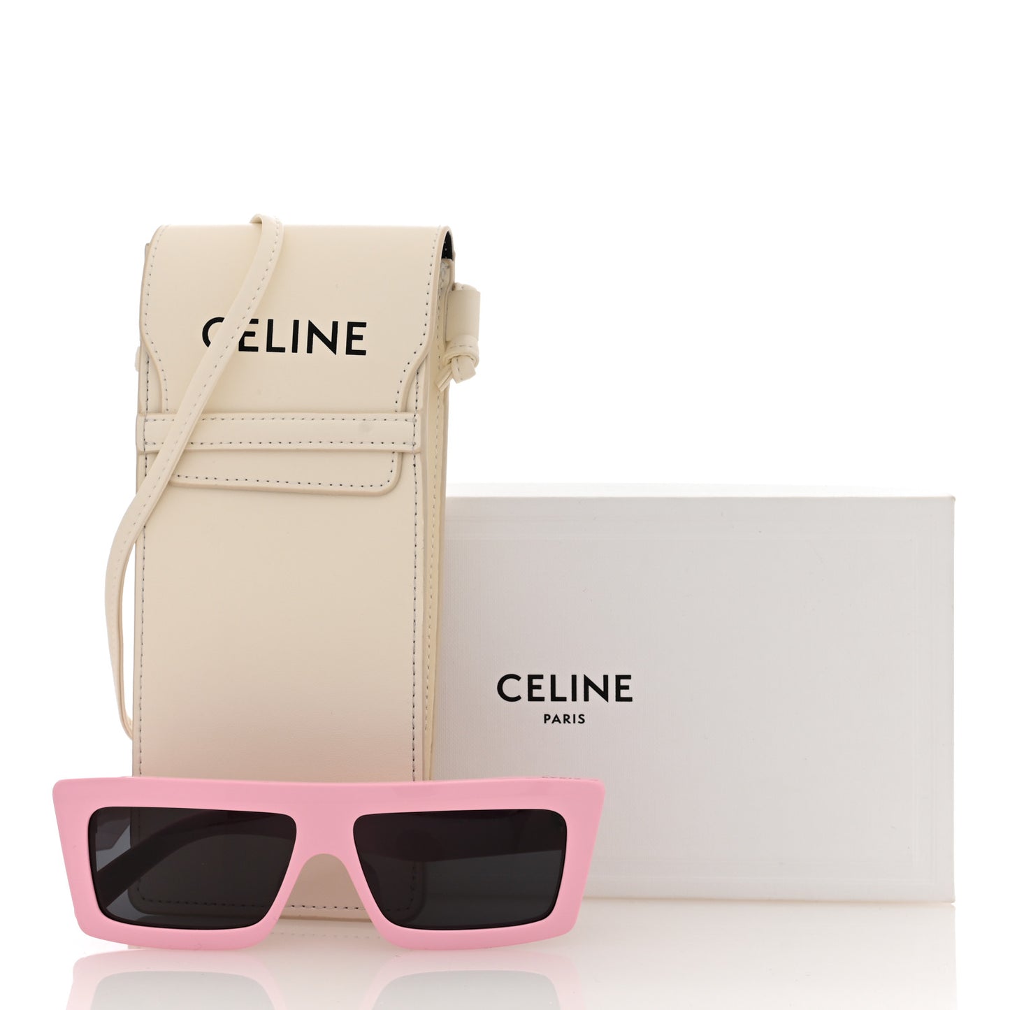 Acetate Monochroms Square Sunglasses CL40214U Light Pink