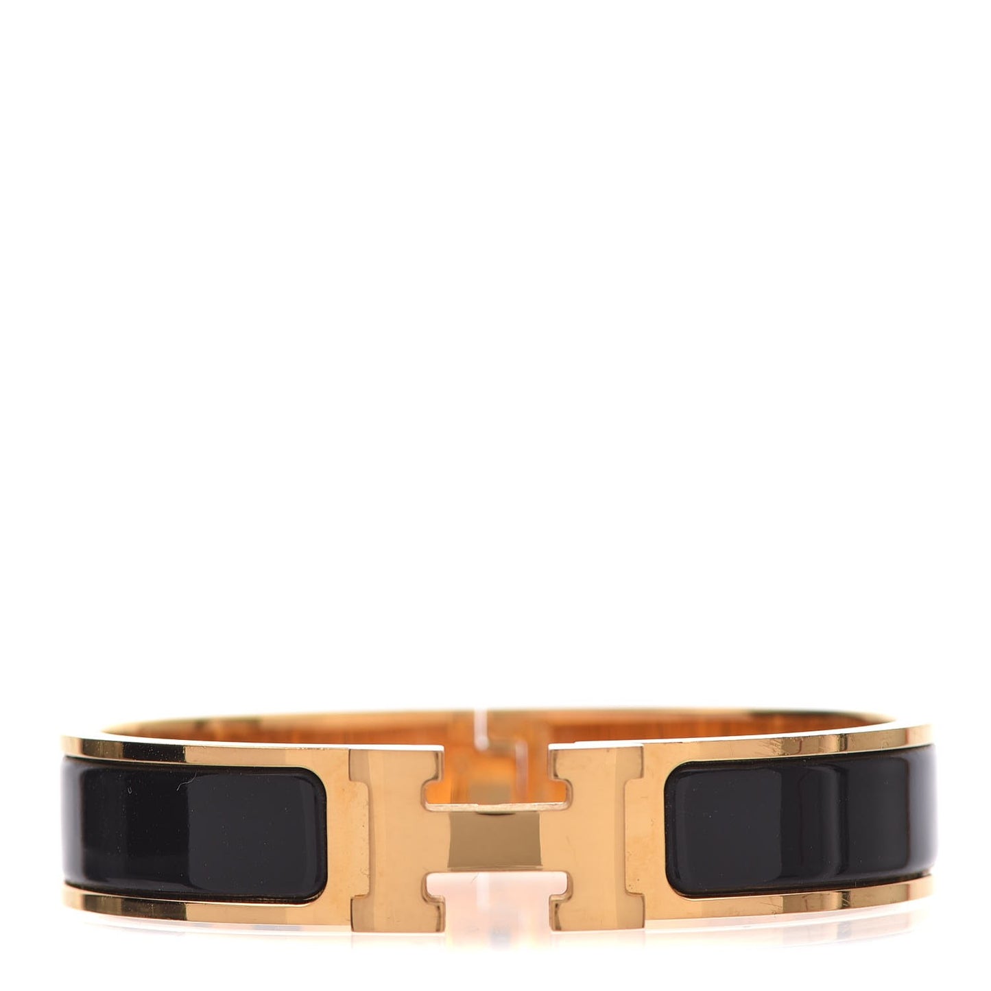 Enamel Narrow Clic Clac H Bracelet PM Black