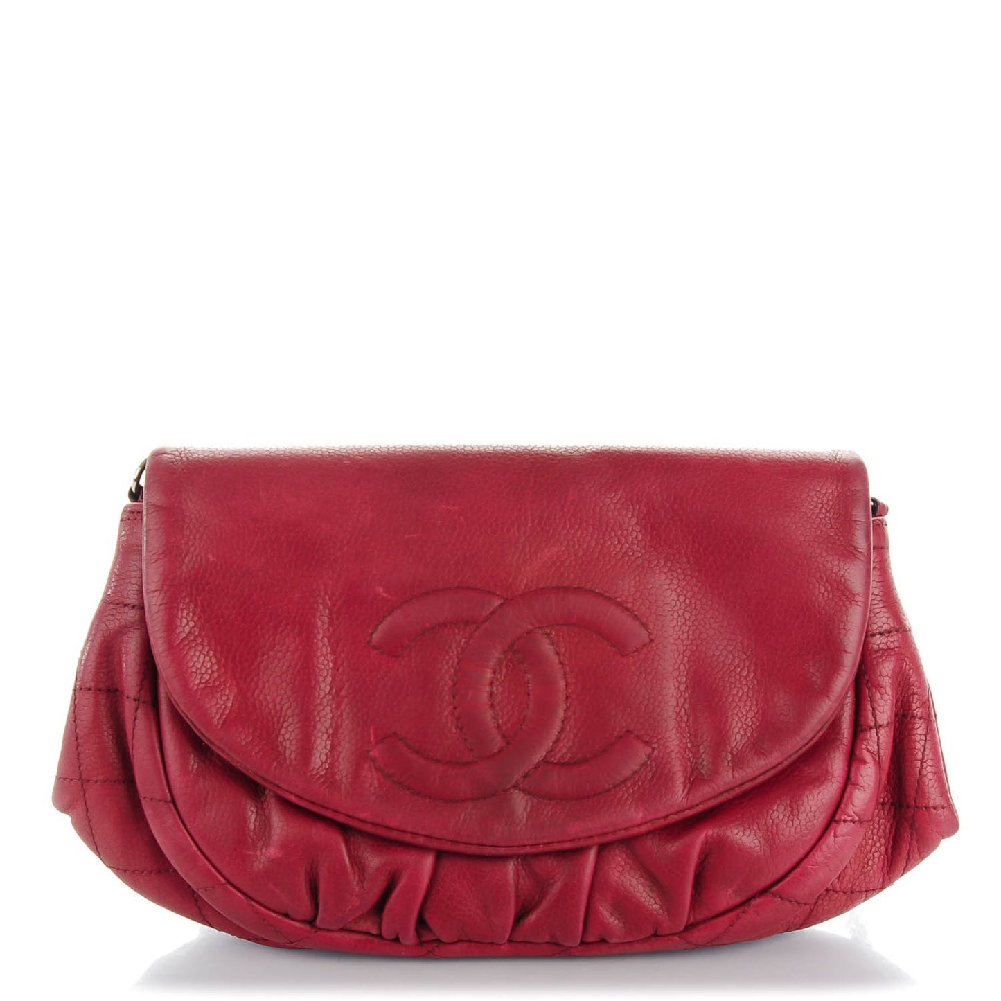 Caviar Half Moon Wallet On Chain WOC Dark Red