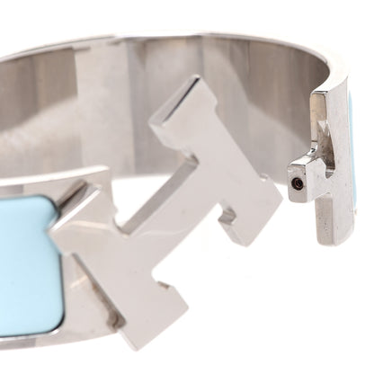 Hermes Enamel Wide Clic Clac H Bracelet GM Lagon 4 of 5