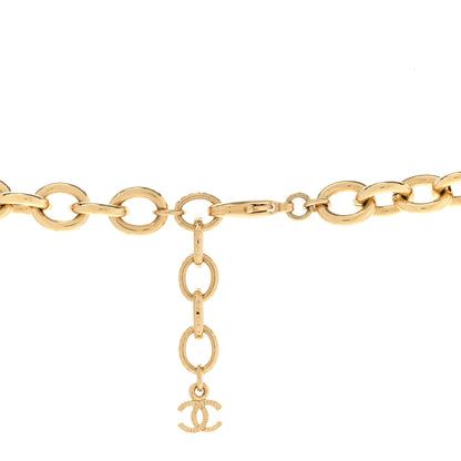 Chanel Crystal CC Chain Heart Necklace Gold 5 of 6