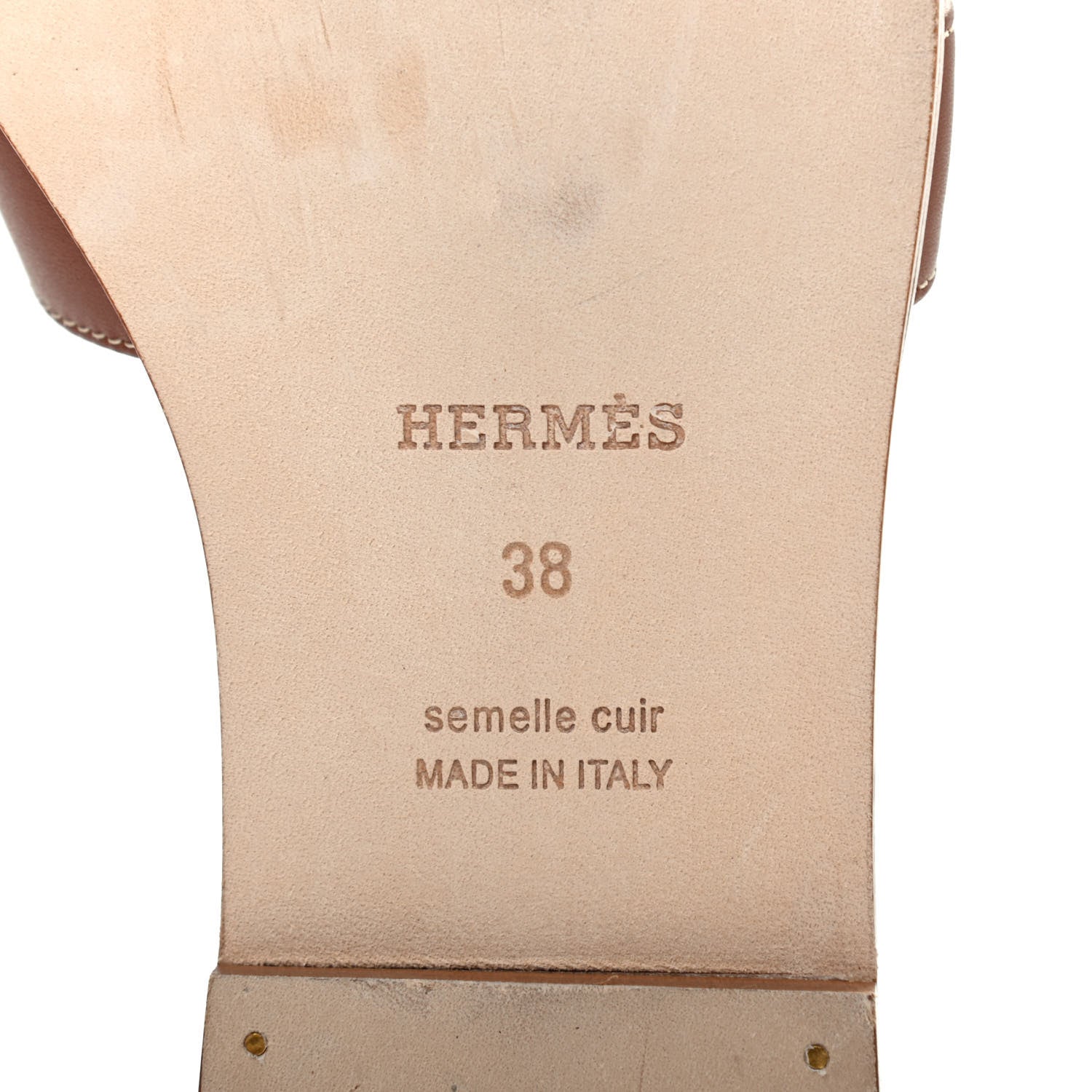 Hermes Box Calfskin Oran Sandals 38 Gold 7 of 10