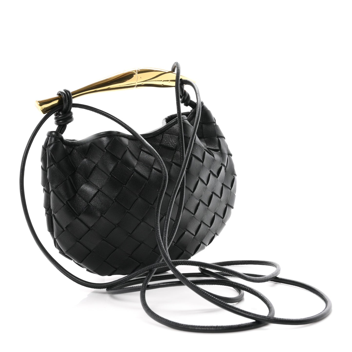 Nappa Intrecciato Mini Sardine Bag Black