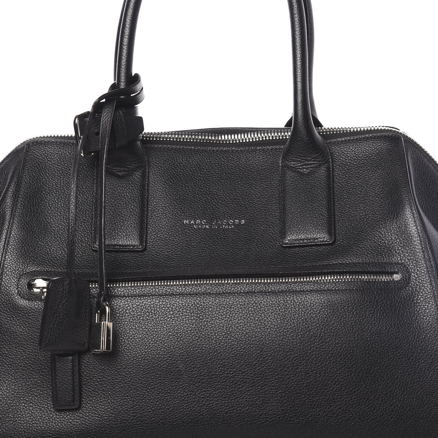 Textured Calfskin Medium Incognito Satchel Black
