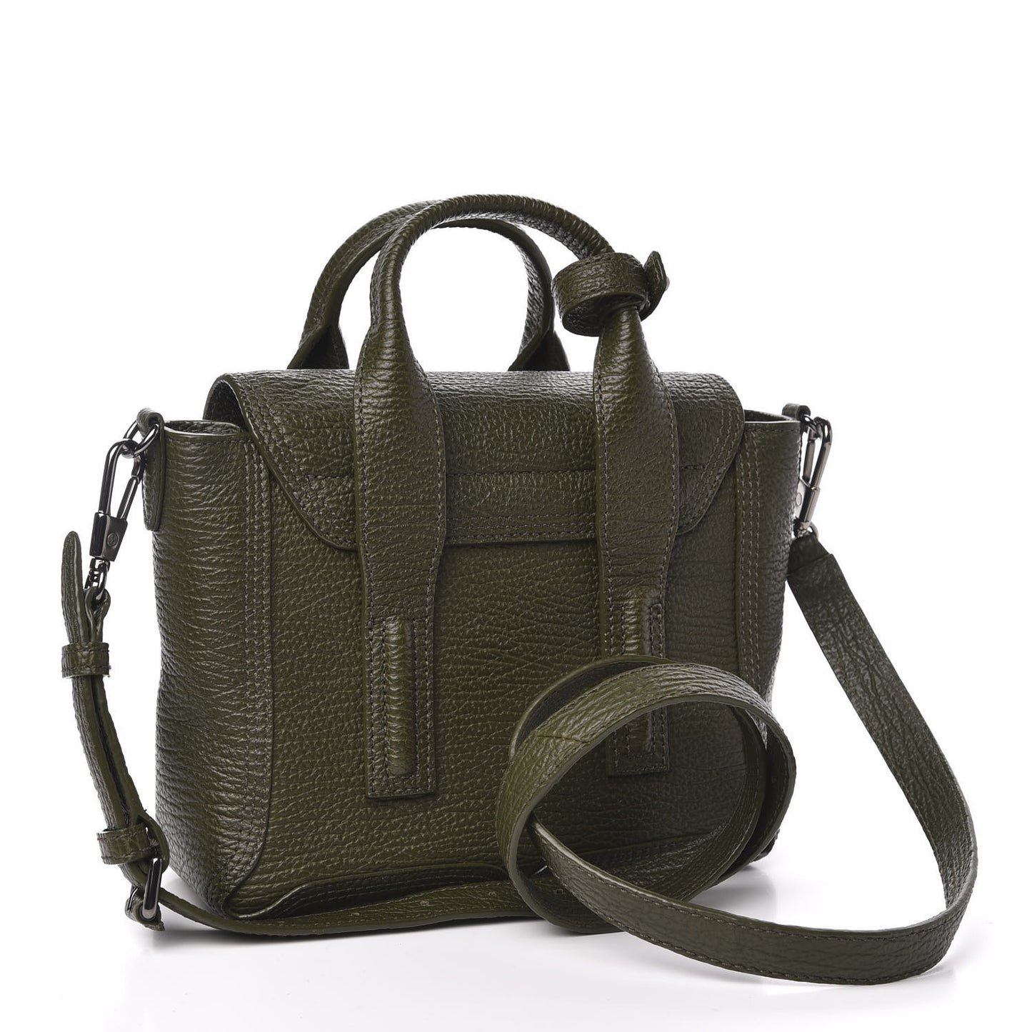 3.1 Textured Calfskin Mini Pashli Satchel Military