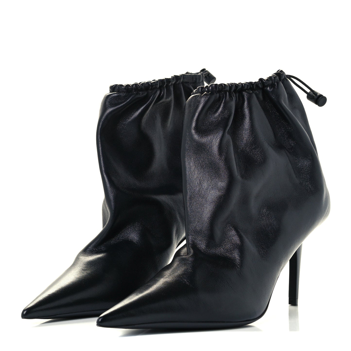 Smooth Nappa Scrunch Booties 38 Black