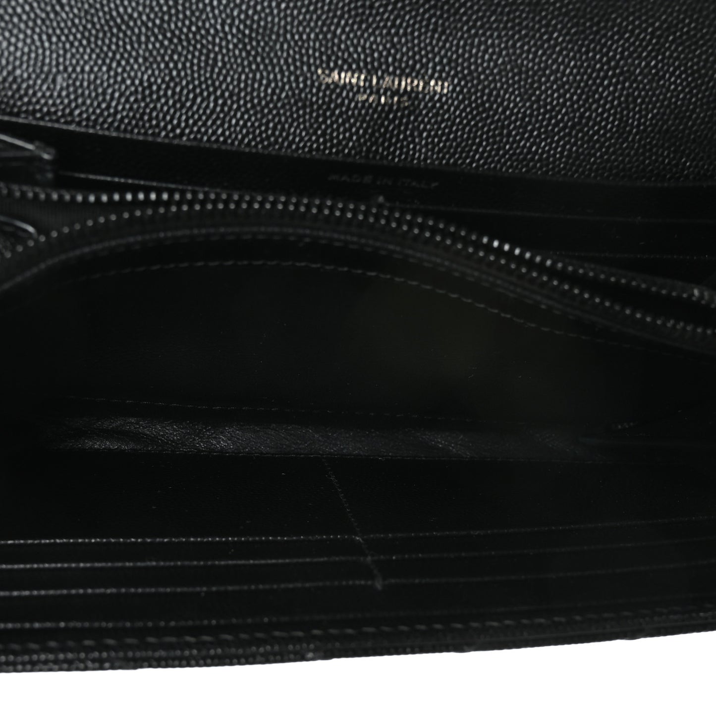 Grain De Poudre Matelasse Chevron Monogram Flap Wallet Black