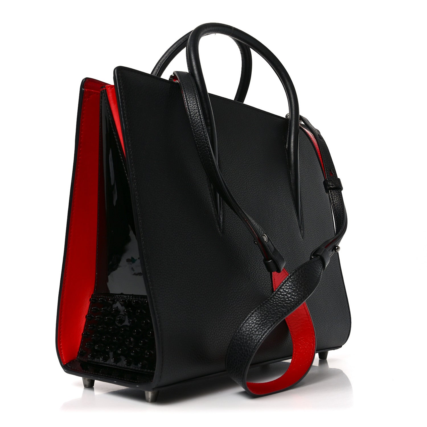 Christian Louboutin Calfskin Spikes Loubinthesky Medium Paloma Black 2 of 8