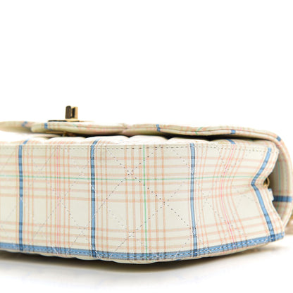 Chanel Calfskin Plaid Quilted Mini Rectangular Flap White Multicolor 9 of 9