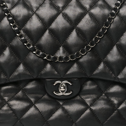 Chanel Lambskin Quilted Chanel 3 Maxi Flap Bag Black 7 of 9